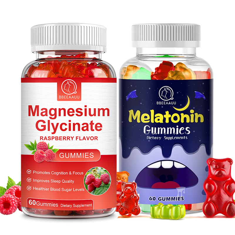 Melatonin Sleep Gummy - BBEEAAUU Magnesium & Melatonin Gummies for