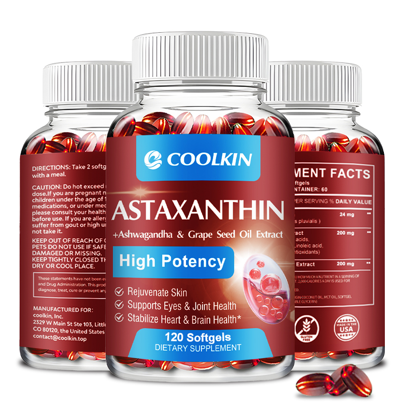Mct Oil Coconut - Astaxanthin Supplement with Grapeseed Oil, Ashwagandha