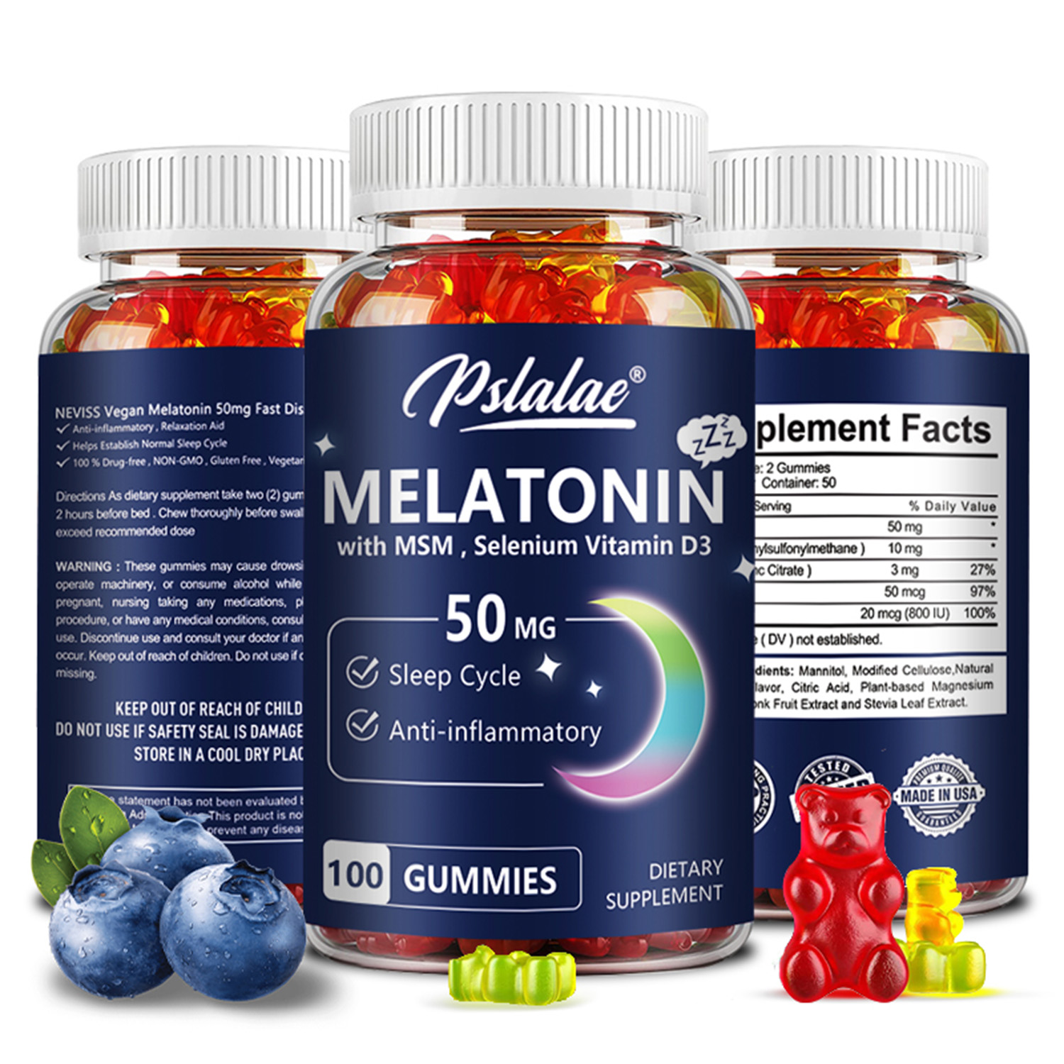 Melatonin Sleep Gummy - Melatonin Gummies 50mg - Sleep Support,