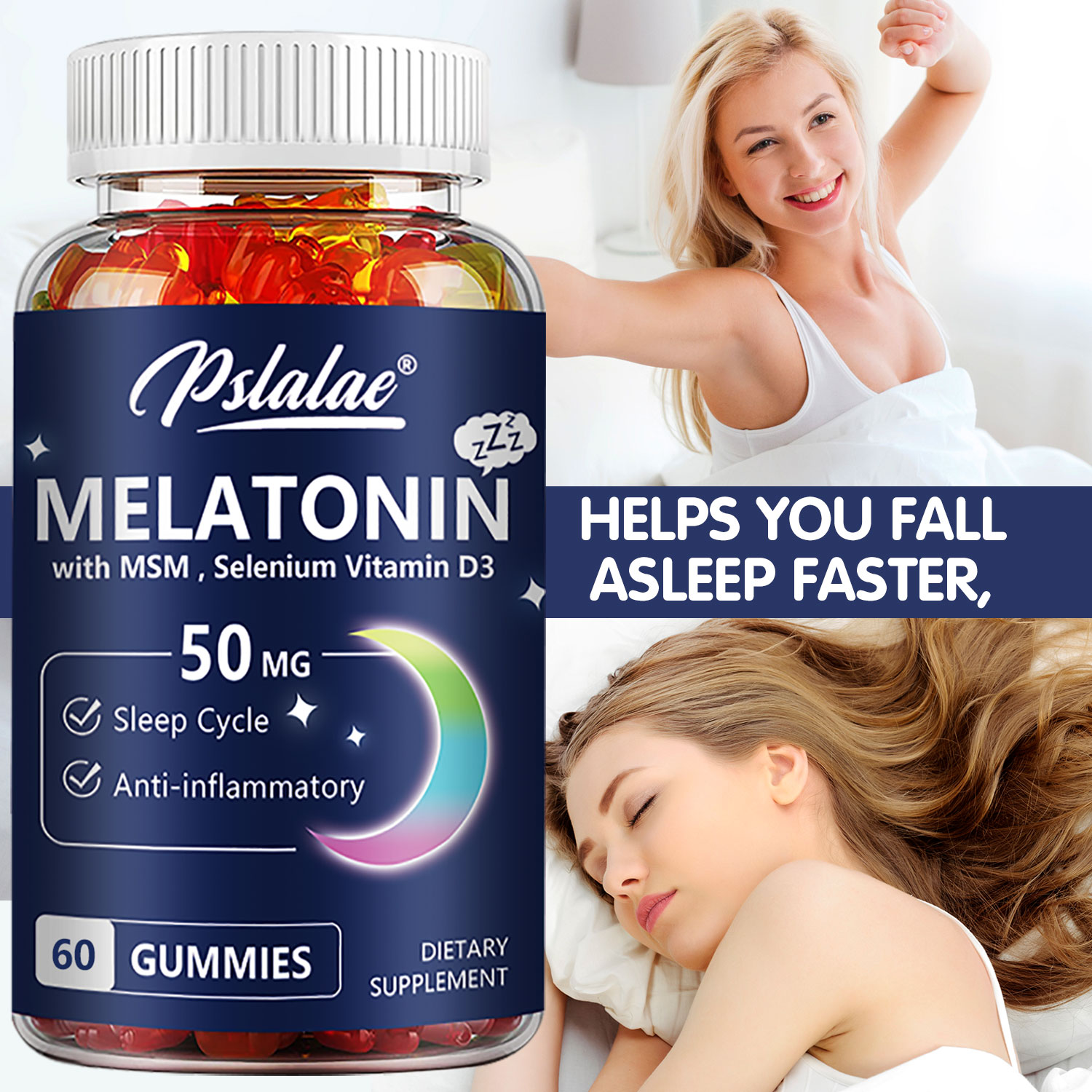 Melatonin Sleep Gummy - Melatonin Gummies 50mg - Anxiety Stress