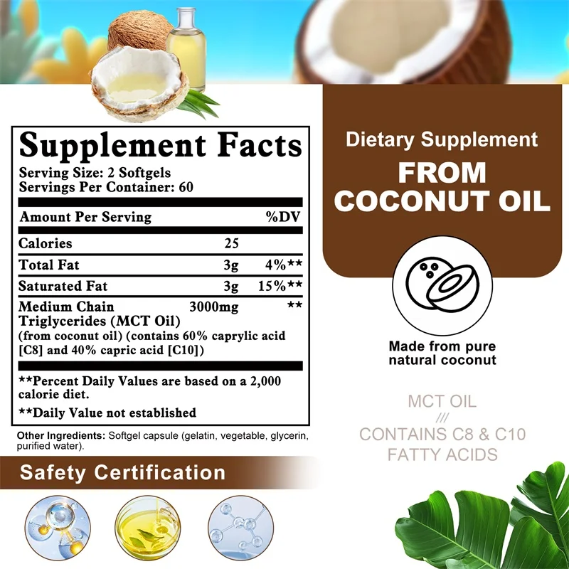 MCT Oil Supplement - Contains  - Mct Oil Coconut recension och pris