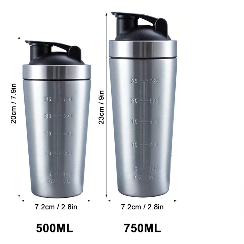Stainless Steel Protein Shaker - Nutrition Sports Fitness recension och pris