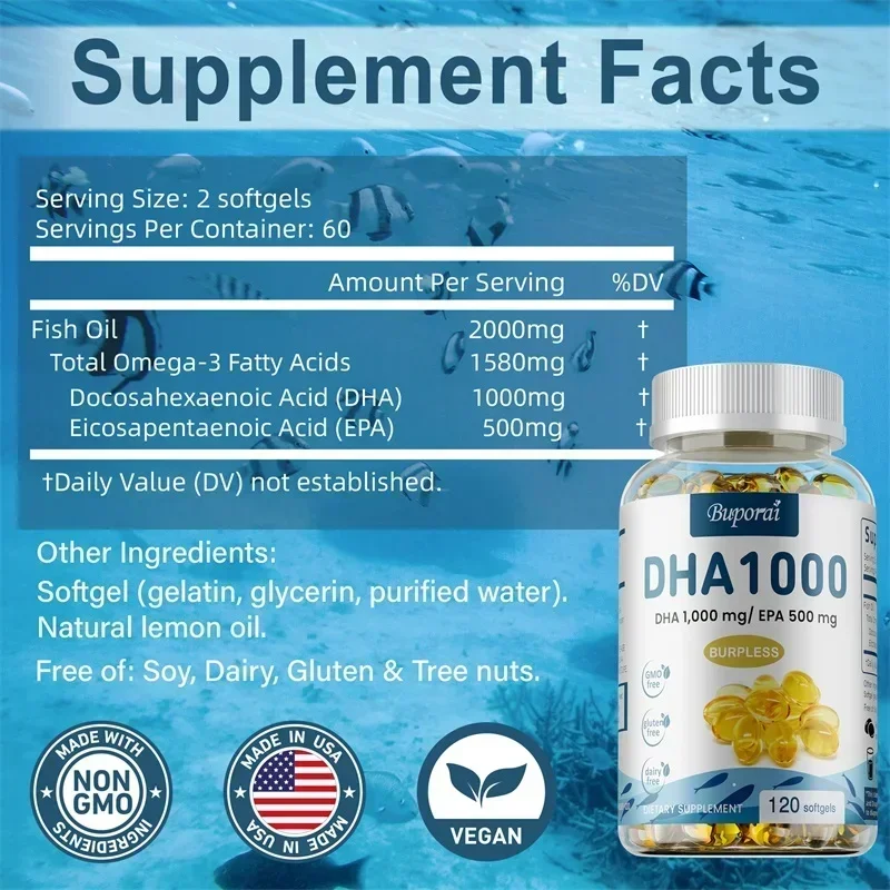 Omega 3 Fish Oil DHA Supplemen - Omega 3 Fish Oil recension och pris
