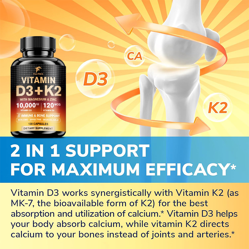 10000IU Vitamin D3 K2 Suppleme - Nutrition Zinc recension och pris