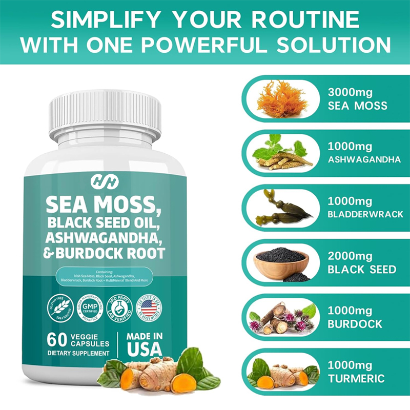 60 Capsules 7000mg Seaweed 400 - Black Seed Oil Capsule recension och pris