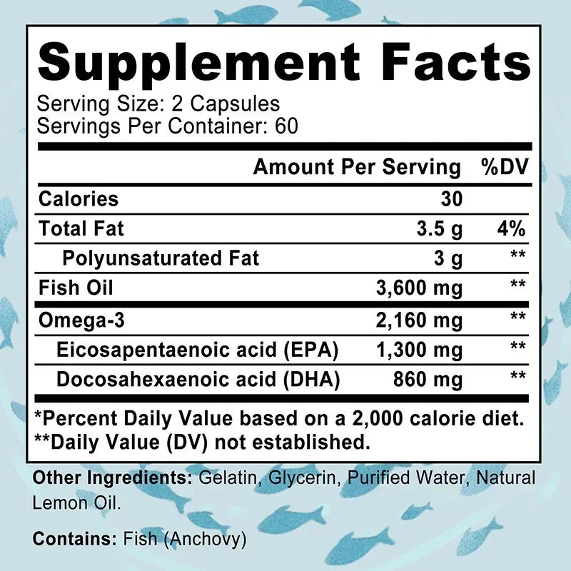 Omega 3 Fish Oil - Boosts Immu - Omega 3 Fish Oil recension och pris
