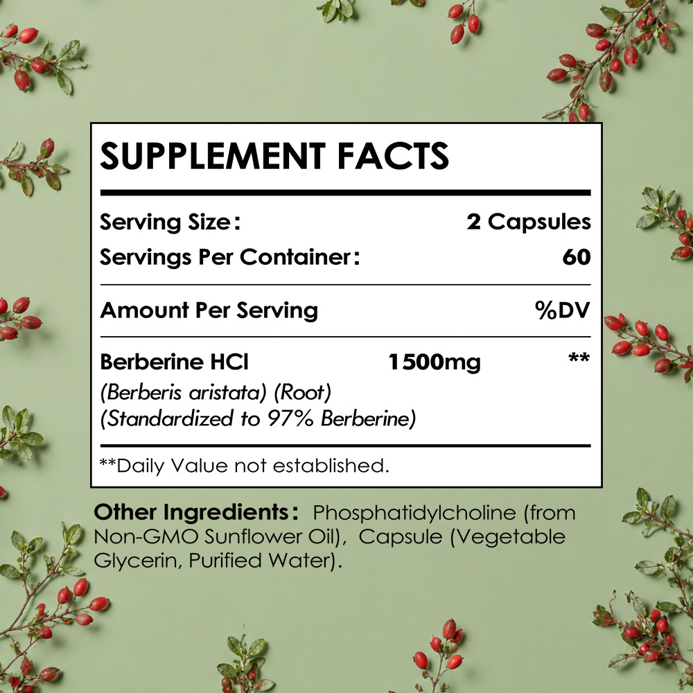 Liposomal Berberine HCL - 1500 - Berberine Hcl Capsule recension och pris