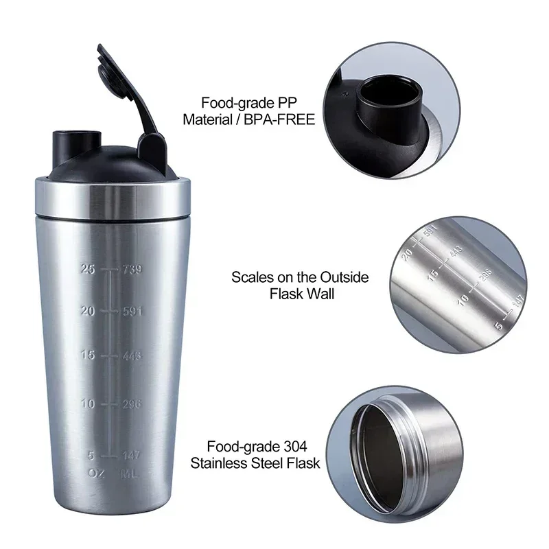 Stainless Steel Protein Shaker - Nutrition Sports Fitness recension och pris