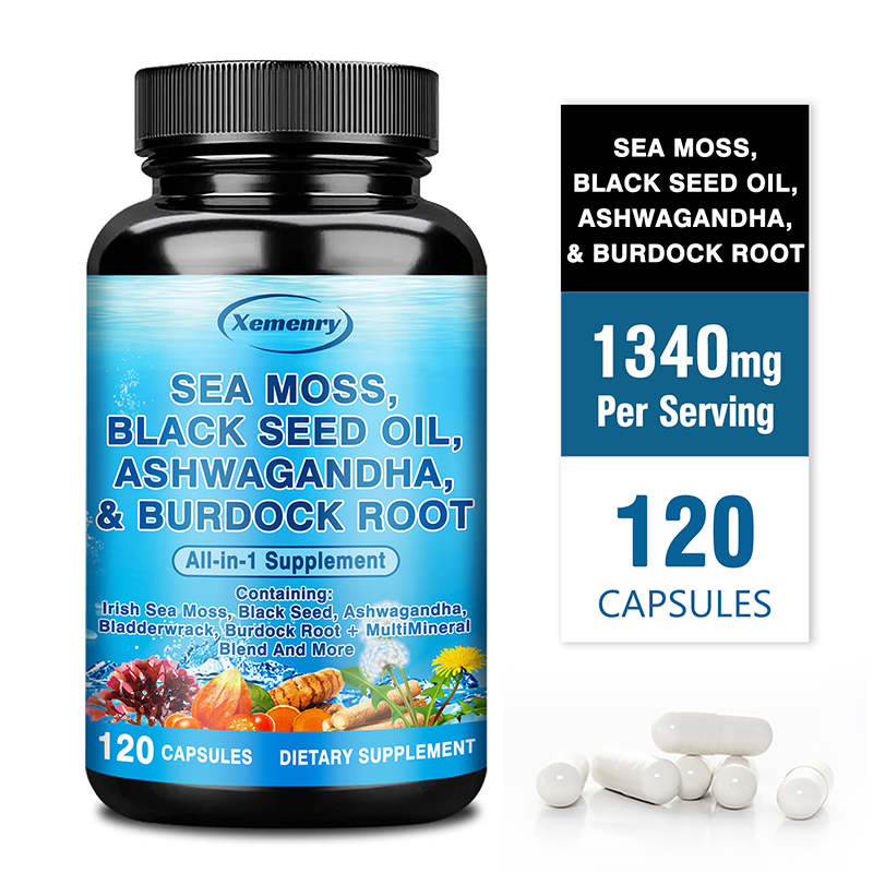 Sea Moss, Black Seed Oil, Ashw - Black Seed Oil Capsule recension och pris