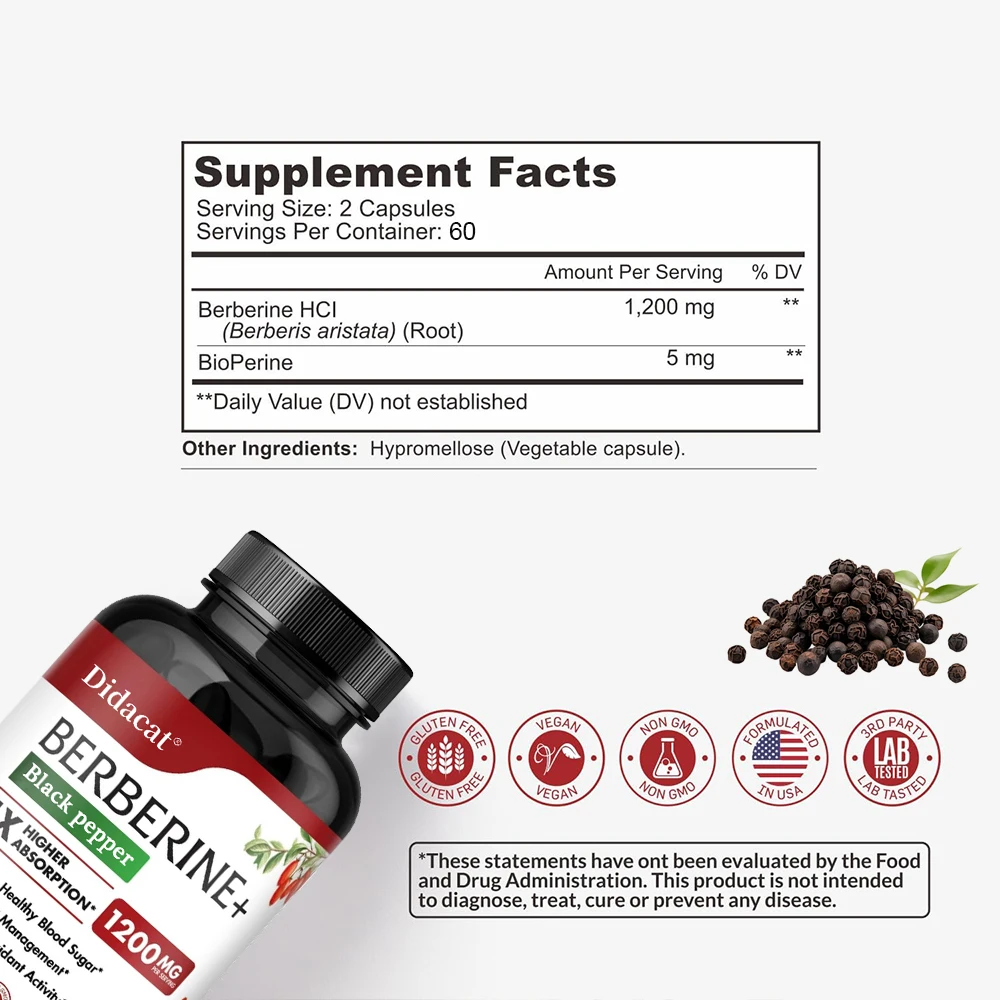 Berberine HCl Supplement - for - Berberine Hcl Capsule recension och pris