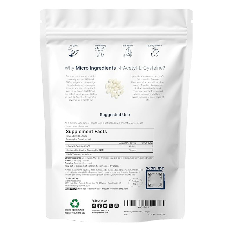 NAC 600mg Softgels with NAD+ C - Mct Oil Coconut recension och pris