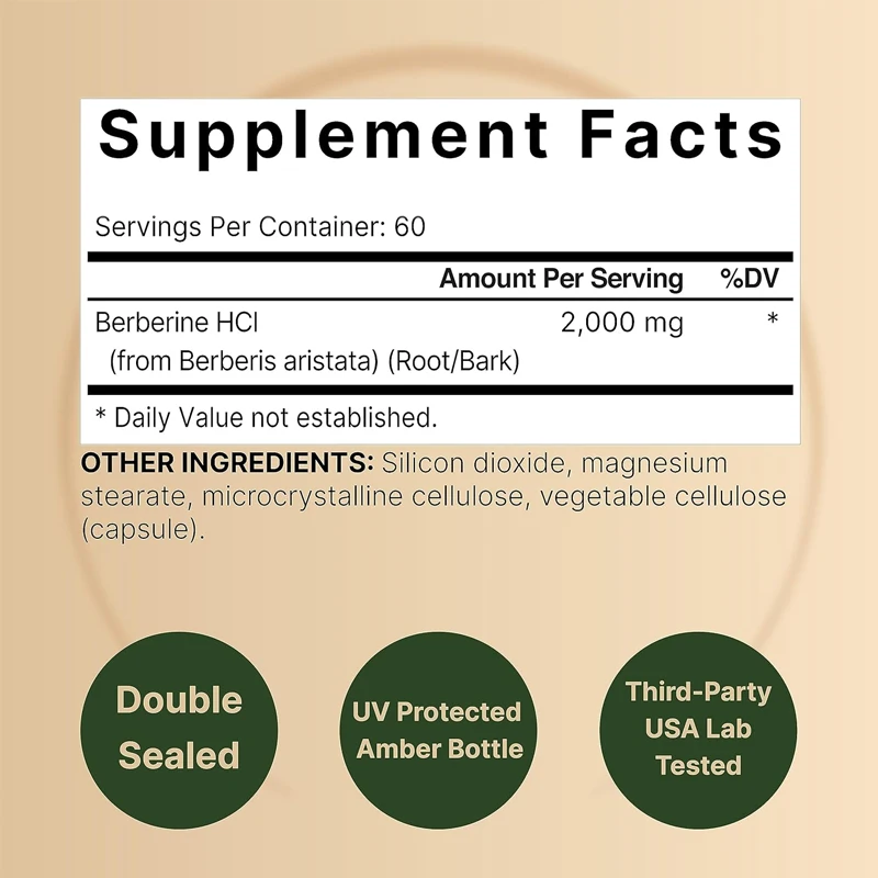 Berberine Supplement  60 Veget - Berberine Hcl Capsule recension och pris