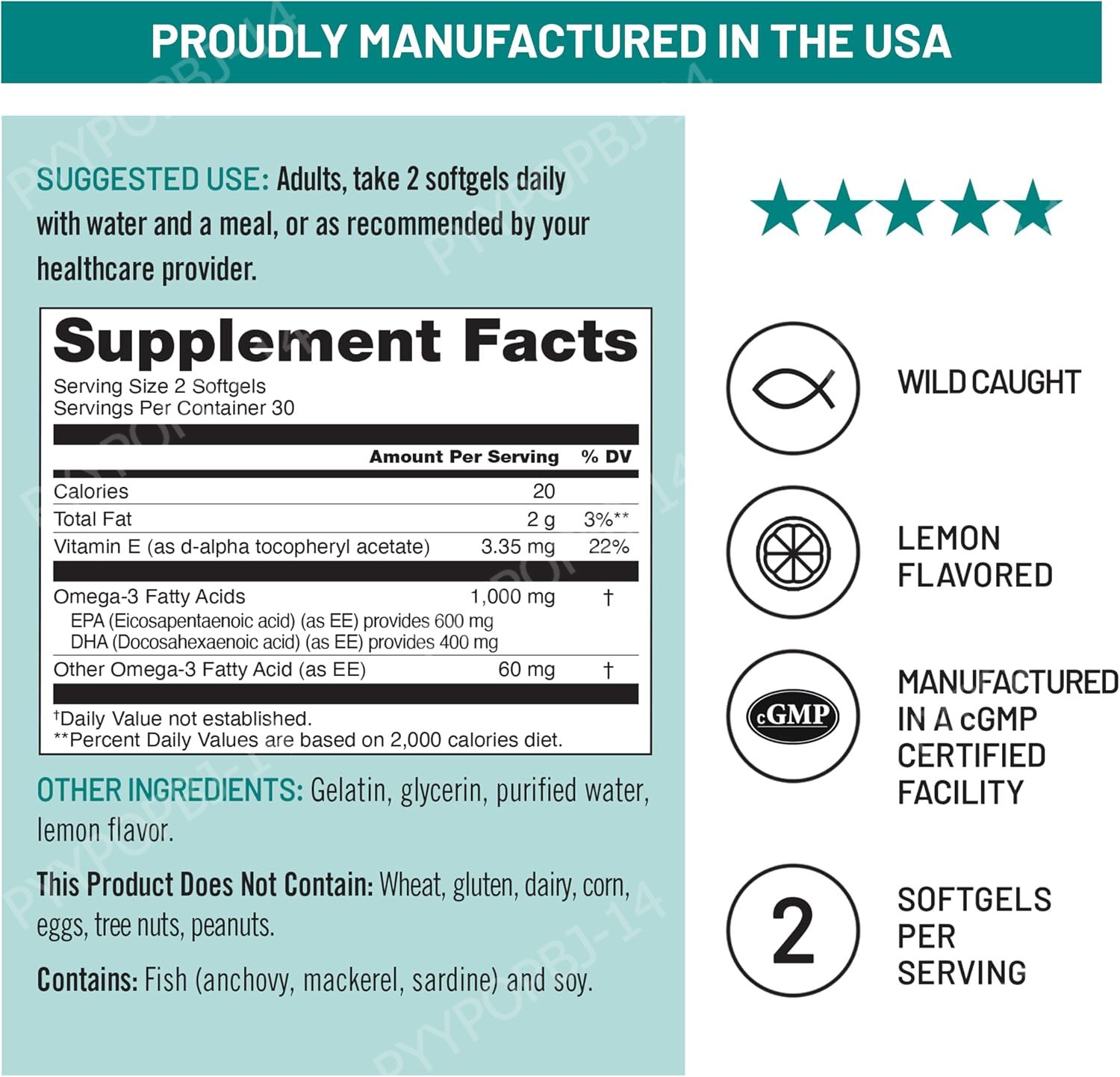 Omega-3 Fish Oil 1000mg EPA 60 - Omega 3 Fish Oil recension och pris