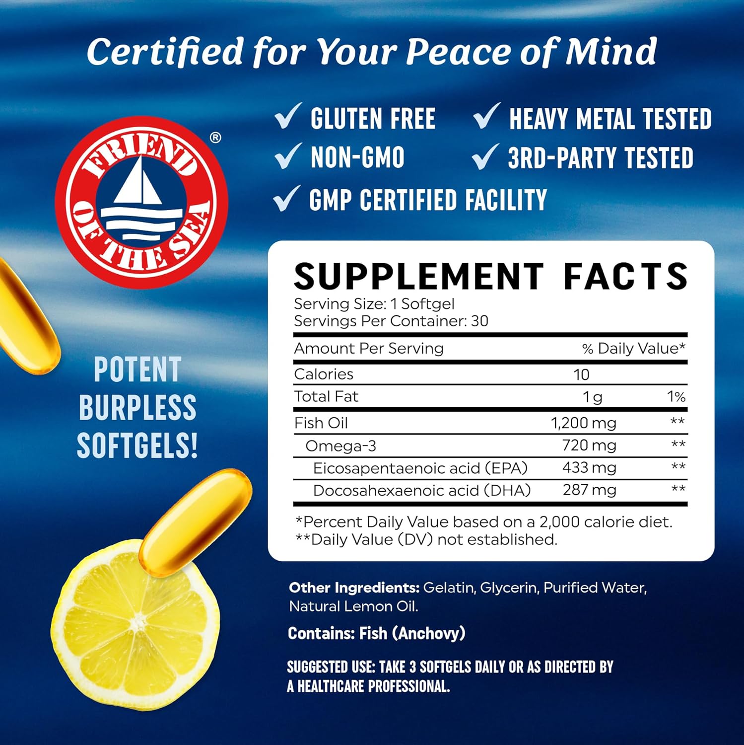 Omega 3 Fish Oil - Supports Th - Omega 3 Fish Oil recension och pris