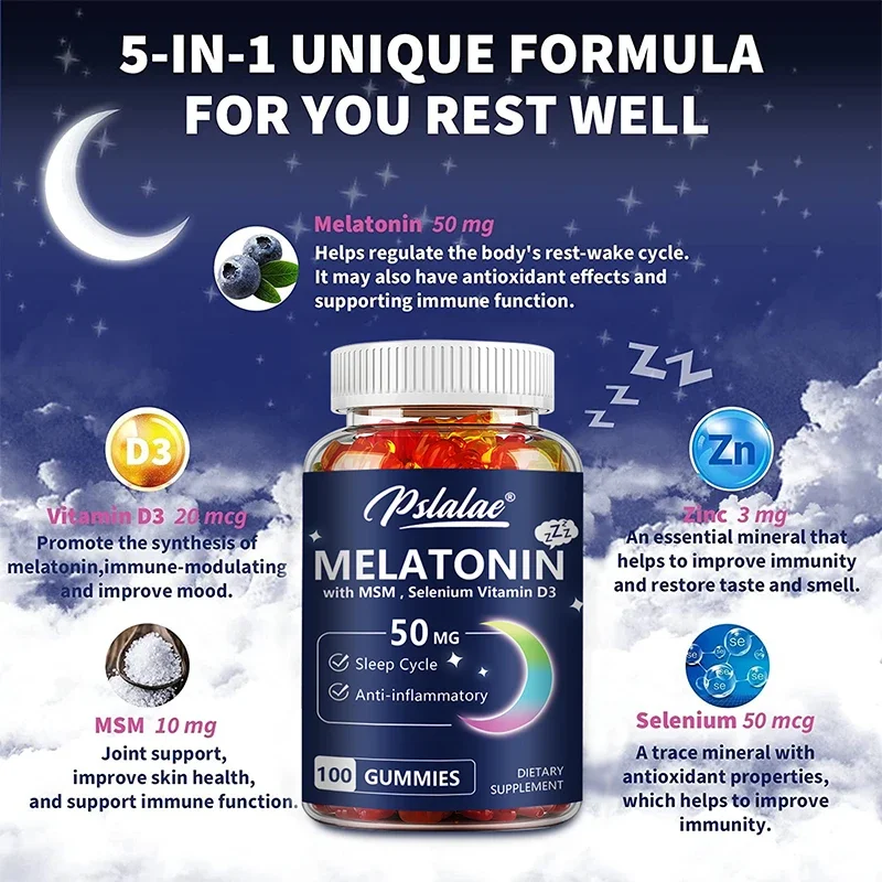 Melatonin Gummies 50mg - Sleep - Melatonin Sleep Gummy recension och pris