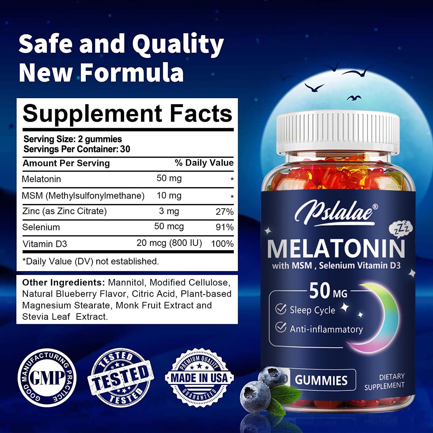 Melatonin Gummies 50mg - Anxie - Melatonin Sleep Gummy recension och pris
